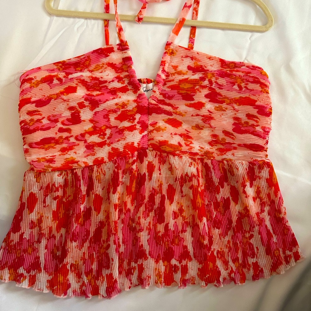 Pink and yellow tank top